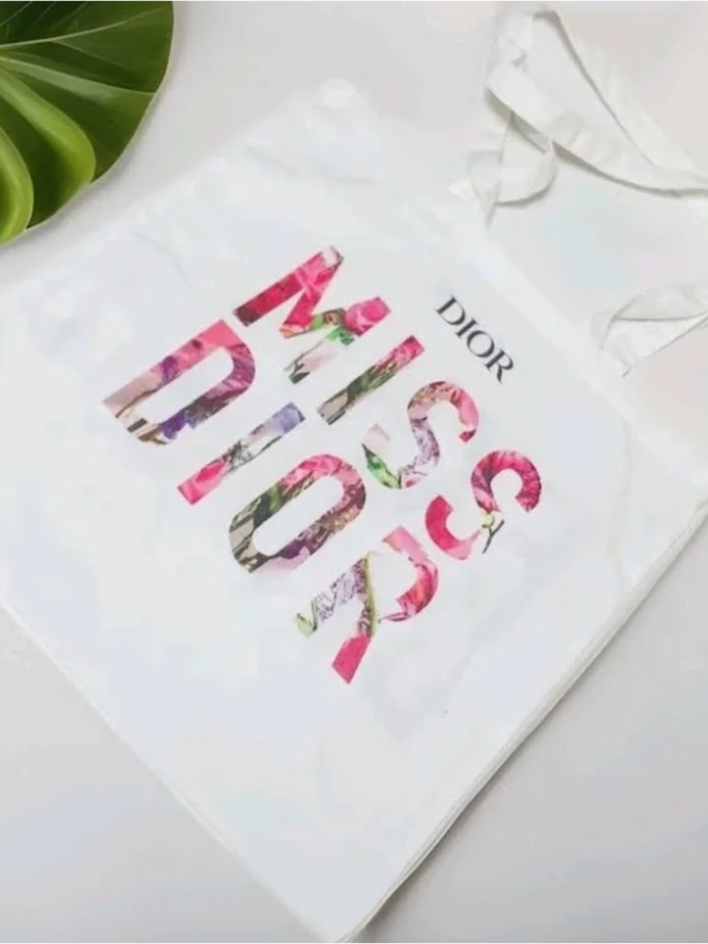 Dior White with Pink Floral 'MISS DIOR' Beaute Tote Bag GWP